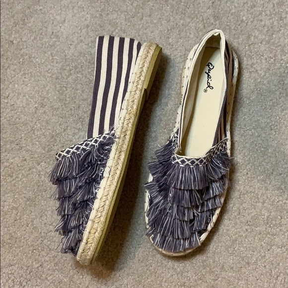 Qupid Shoes - Qupid fringe embroidered espadrilles